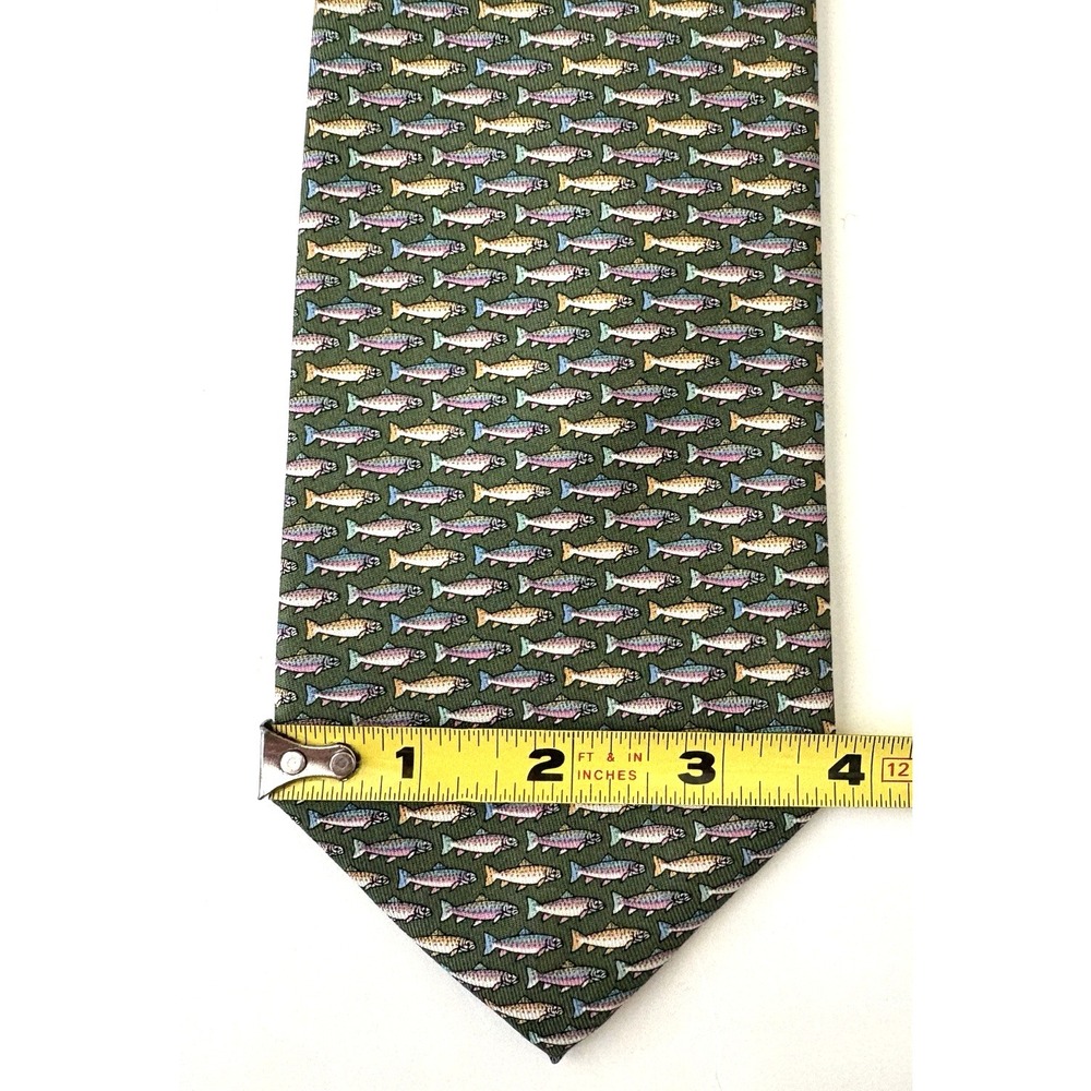 NEW Vineyard Vines Trout Fish Martha's Vineyard Handpicked Silk Tie Shep & Ian - Picture 6 of 7